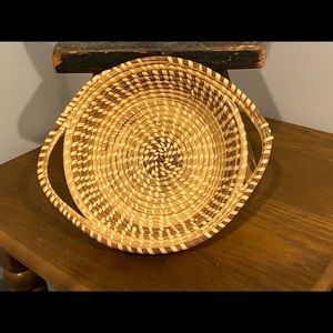 Authentic sweet grass basket with handles
